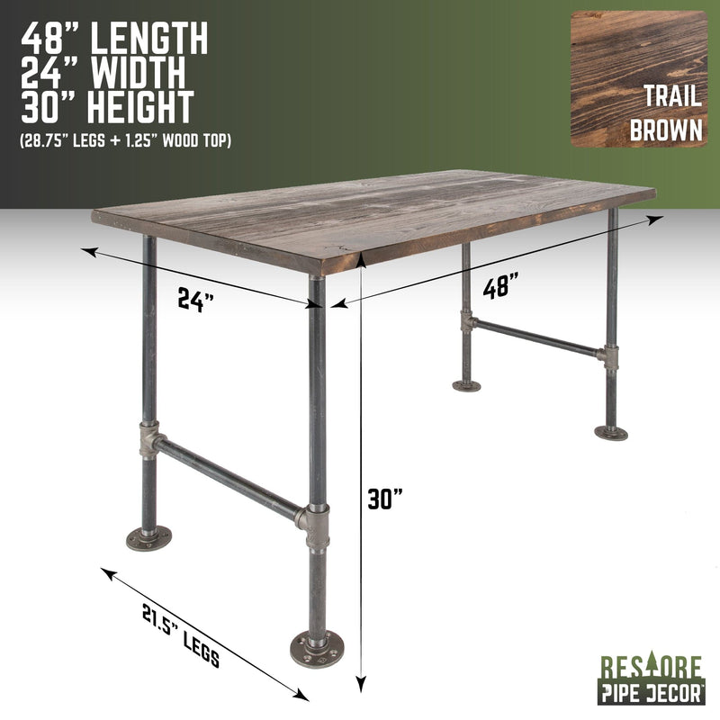 RESTORE Escritorio de oficina de madera maciza Trail Brown