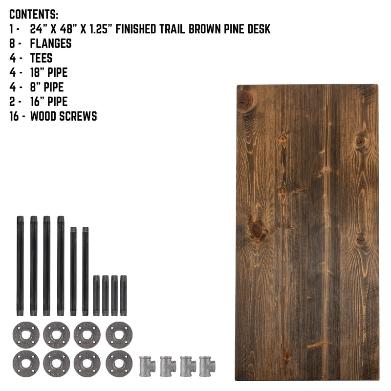 RESTORE Escritorio de oficina de madera maciza Trail Brown