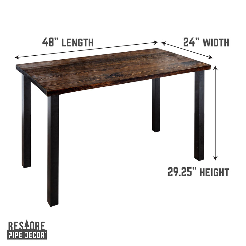 Bureau Skyline Boulder en bois massif noir avec pieds hauts de 71 cm