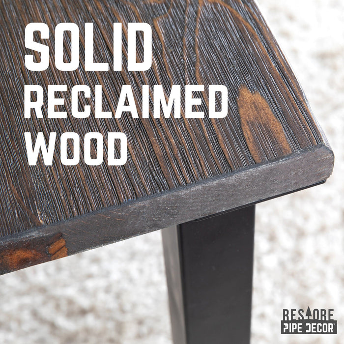 Skyline Boulder Black Solid Wood Desk with 28 in. High-Rise Legs