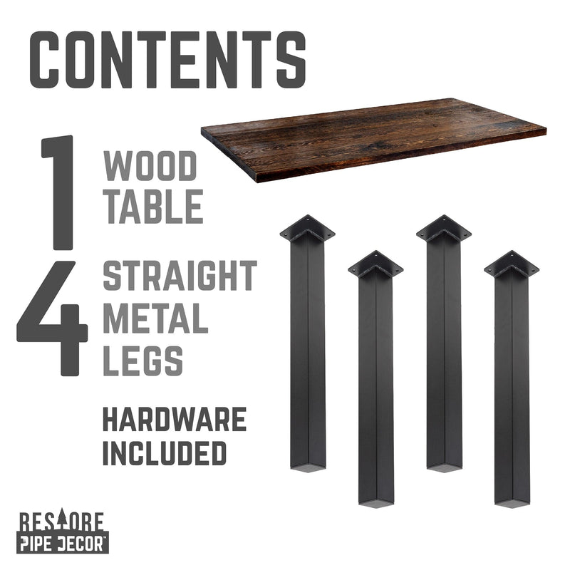 Bureau Skyline Boulder en bois massif noir avec pieds hauts de 71 cm