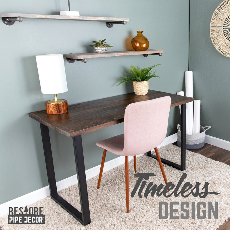 Skyline Boulder Black Solid Wood Desk with 28 in. Landscape Legs