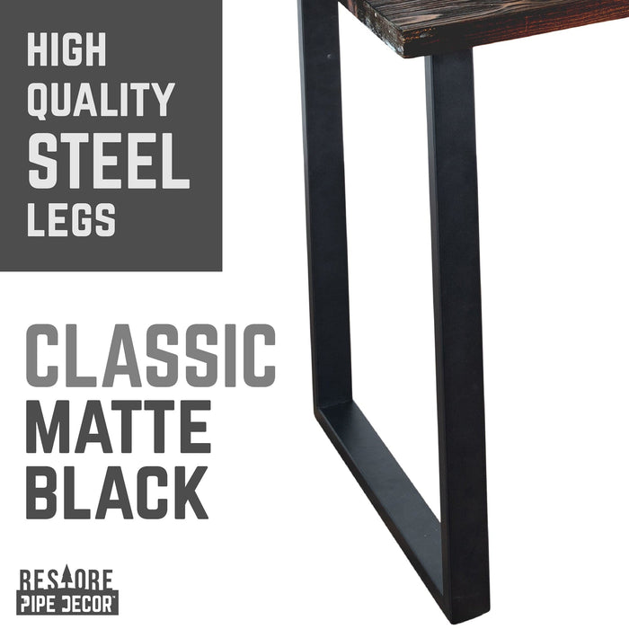 Skyline Boulder Black Solid Wood Desk with 28 in. Landscape Legs