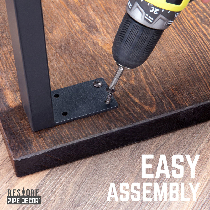 Skyline Boulder Black Solid Wood Desk with 28 in. Landscape Legs