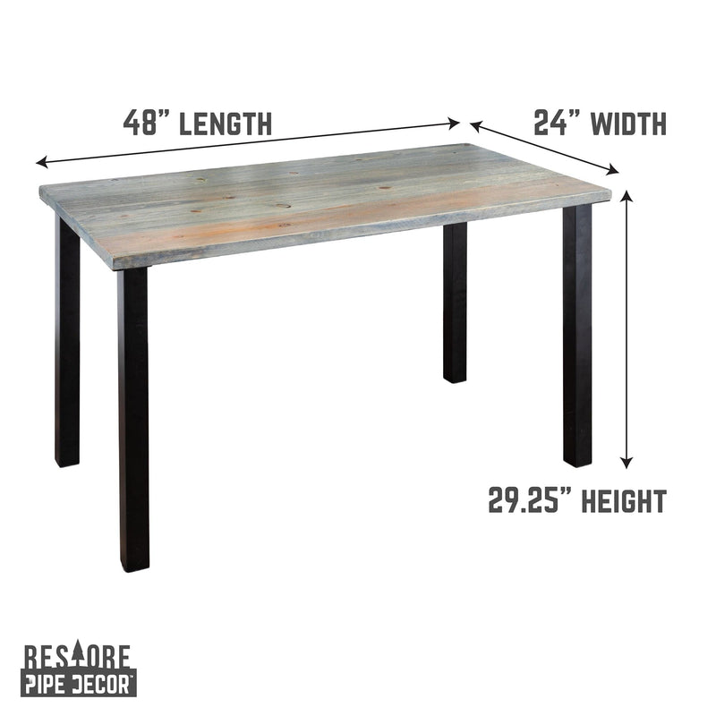 Bureau Skyline Riverstone gris en bois massif avec pieds hauts de 71 cm