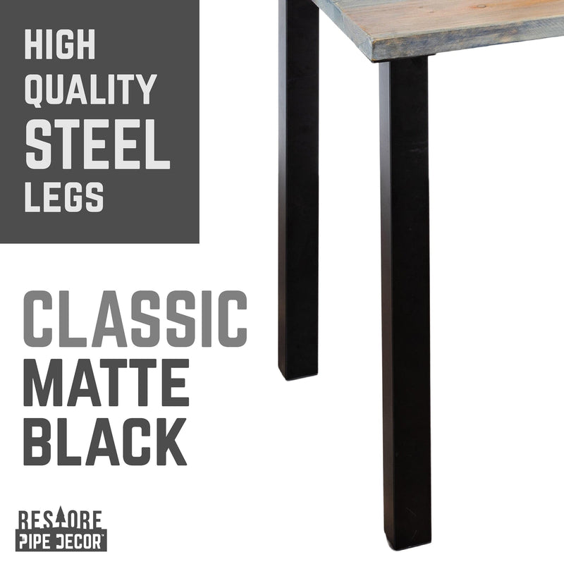 Bureau Skyline Riverstone gris en bois massif avec pieds hauts de 71 cm