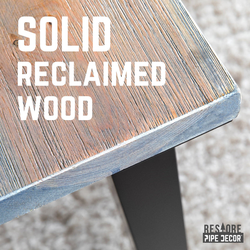 Bureau Skyline Riverstone gris en bois massif avec pieds hauts de 71 cm