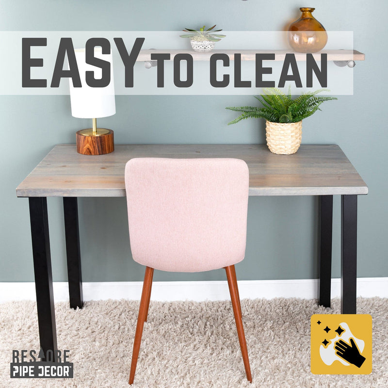 Bureau Skyline Riverstone gris en bois massif avec pieds hauts de 71 cm