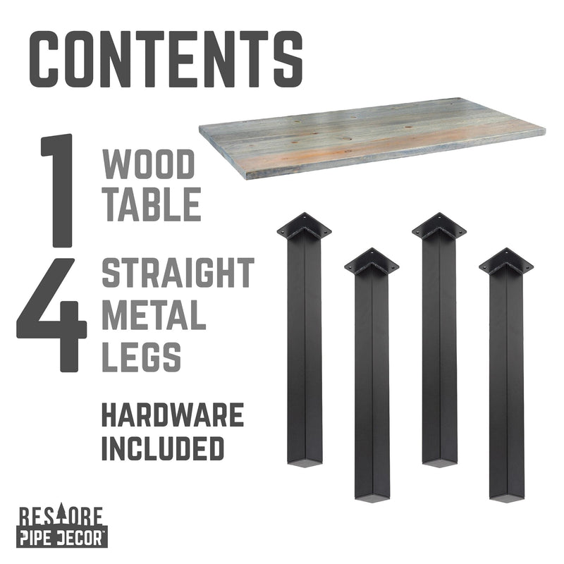 Bureau Skyline Riverstone gris en bois massif avec pieds hauts de 71 cm