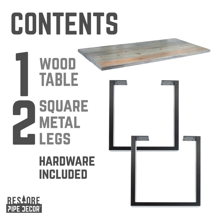 Skyline Riverstone Grey Solid Wood Desk with 28 in. Landscape Legs