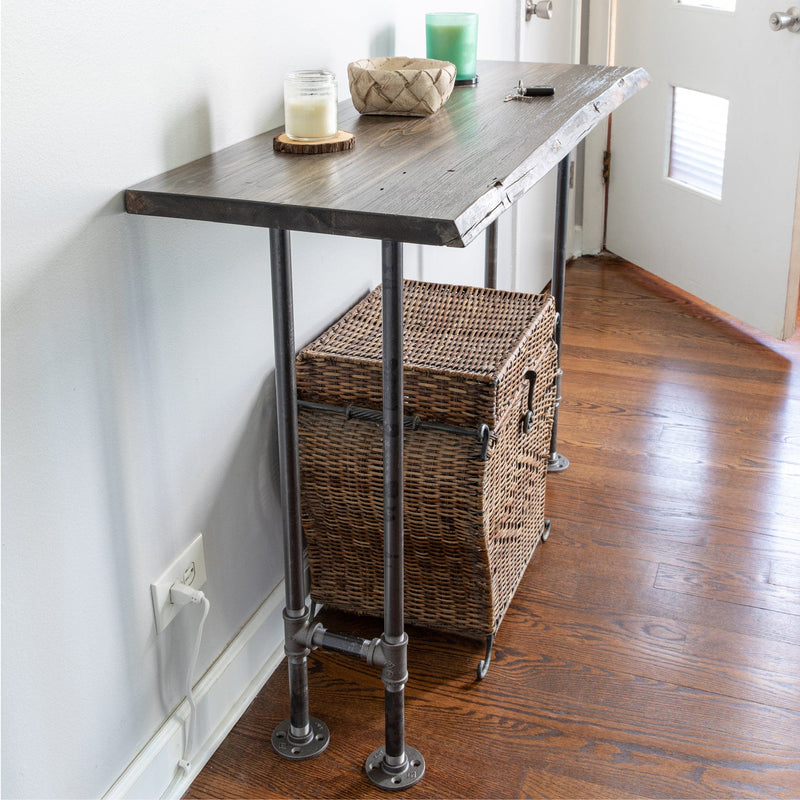 RESTORE Trail Brown Solid Live Edge Wood Console Table