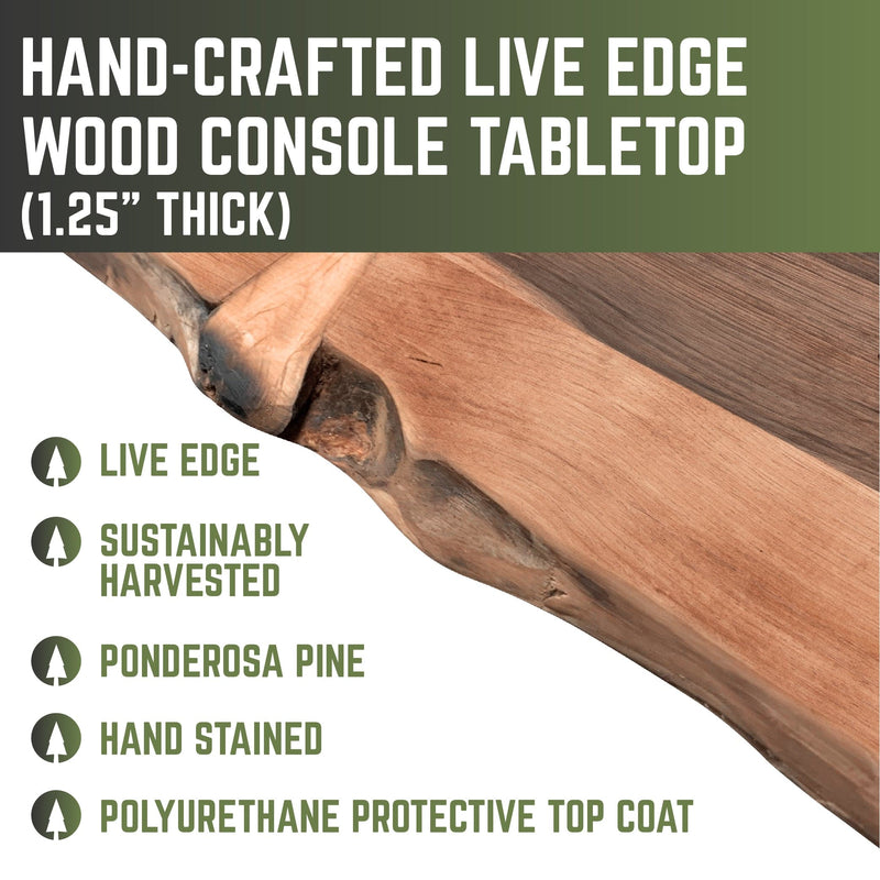 Table console RESTORE Sunset Cedar en bois massif avec bords naturels