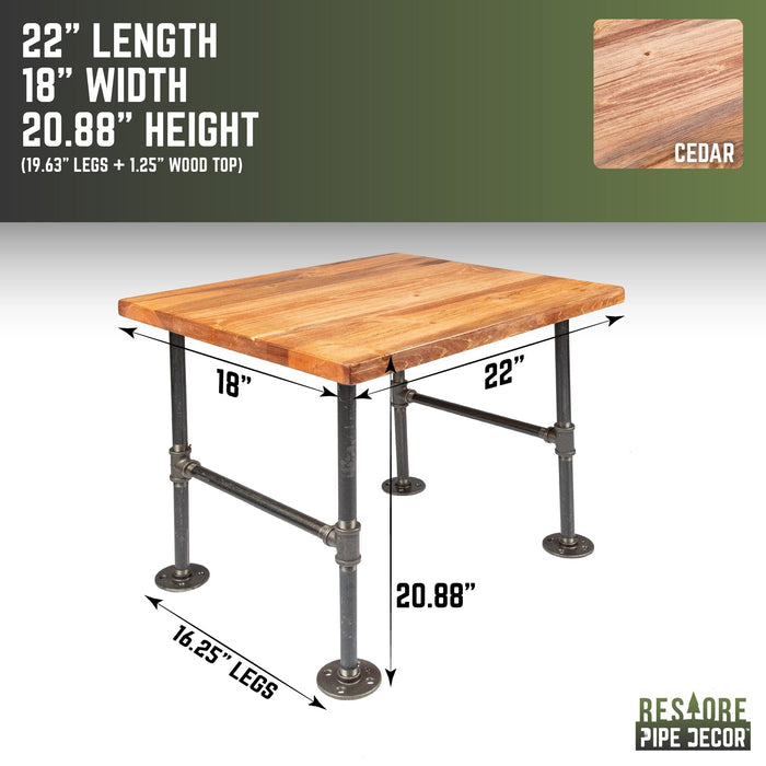 RESTORE Sunset Cedar Solid Wood End Table