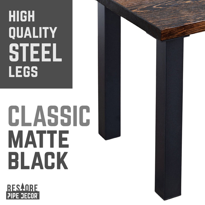 Skyline Boulder Black Solid End Table with 18 in. High-Rise Legs