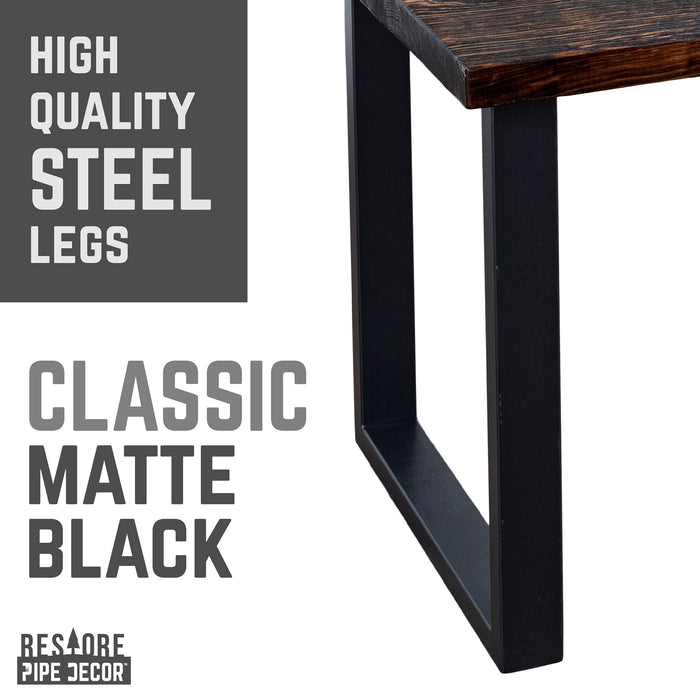 Skyline Boulder Black Solid End Table with 18 in. Landscape Legs