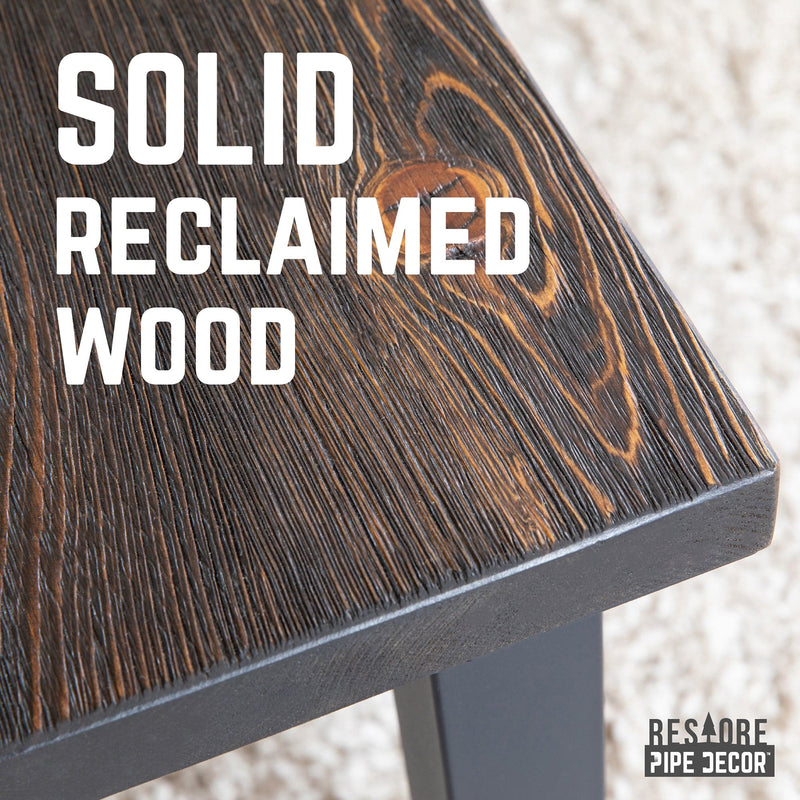 Skyline Boulder Black Solid End Table with 18 in. Landscape Legs