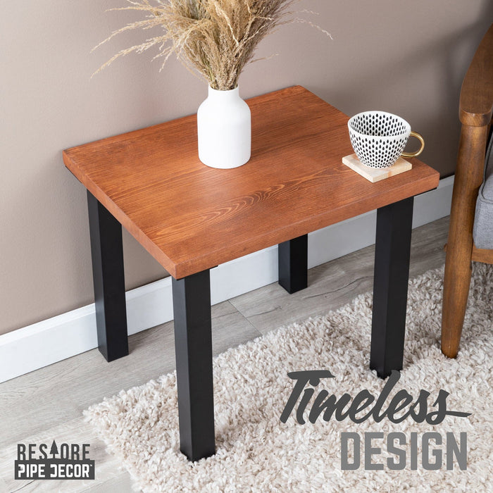 Skyline Sunset Cedar Solid End Table with 18 in. High-Rise Legs