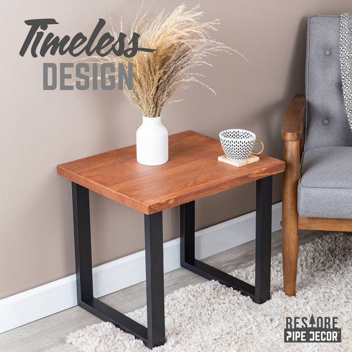 Skyline Sunset Cedar Solid End Table with 18 in. Landscape Legs