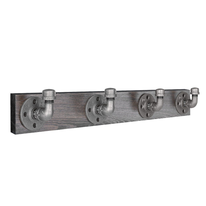 30 in. Boulder Black Wall-Mounted Rack with 4 Hooks