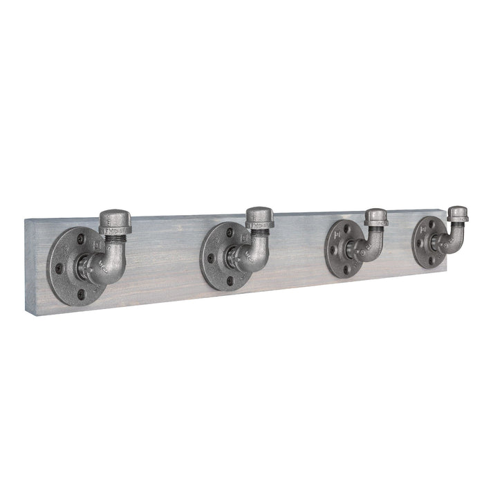 30 in. Riverstone Grey Wall-Mounted Rack with 4 Hooks