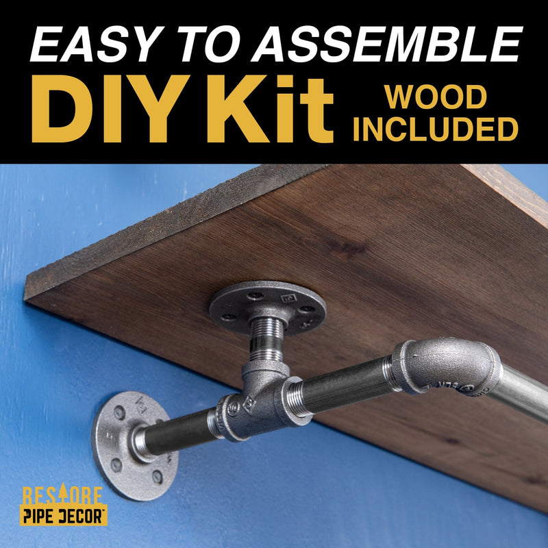 Perchero de pared de 24 pulgadas con estante de madera, color marrón