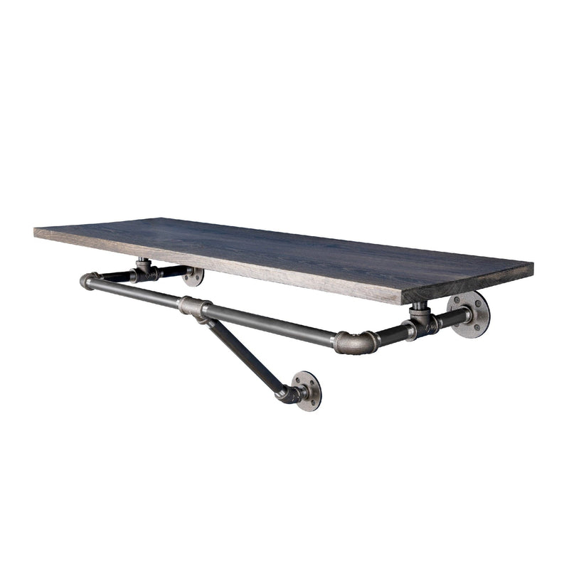 Perchero de pared de 36 pulgadas con estante de madera, color negro Boulder