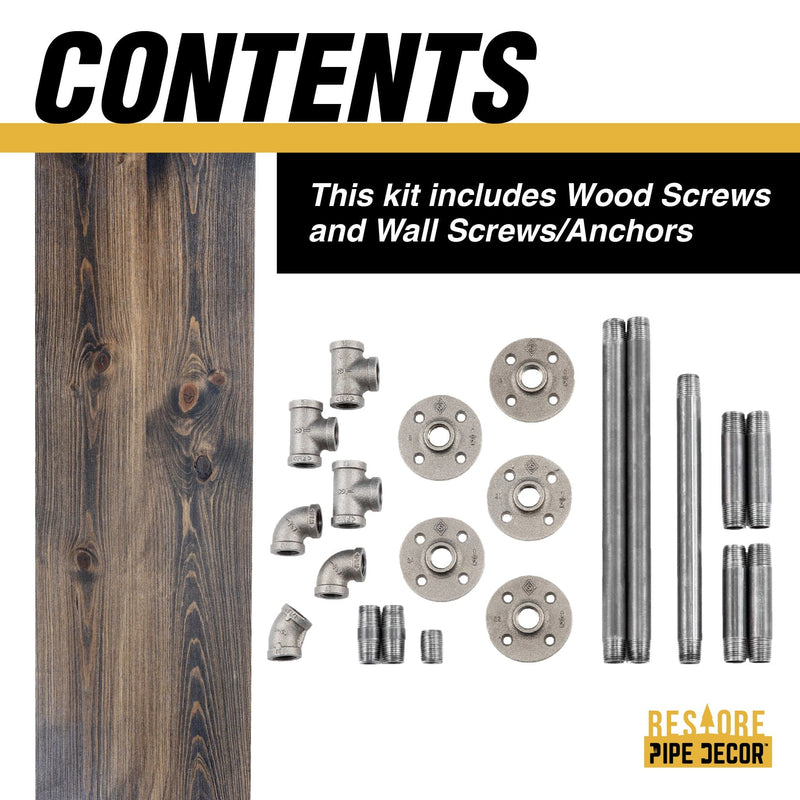 Perchero de pared de 36 pulgadas con estante de madera, color negro Boulder