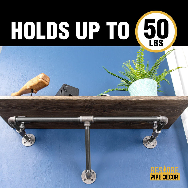 Perchero de pared de 36 pulgadas con estante de madera, color negro Boulder