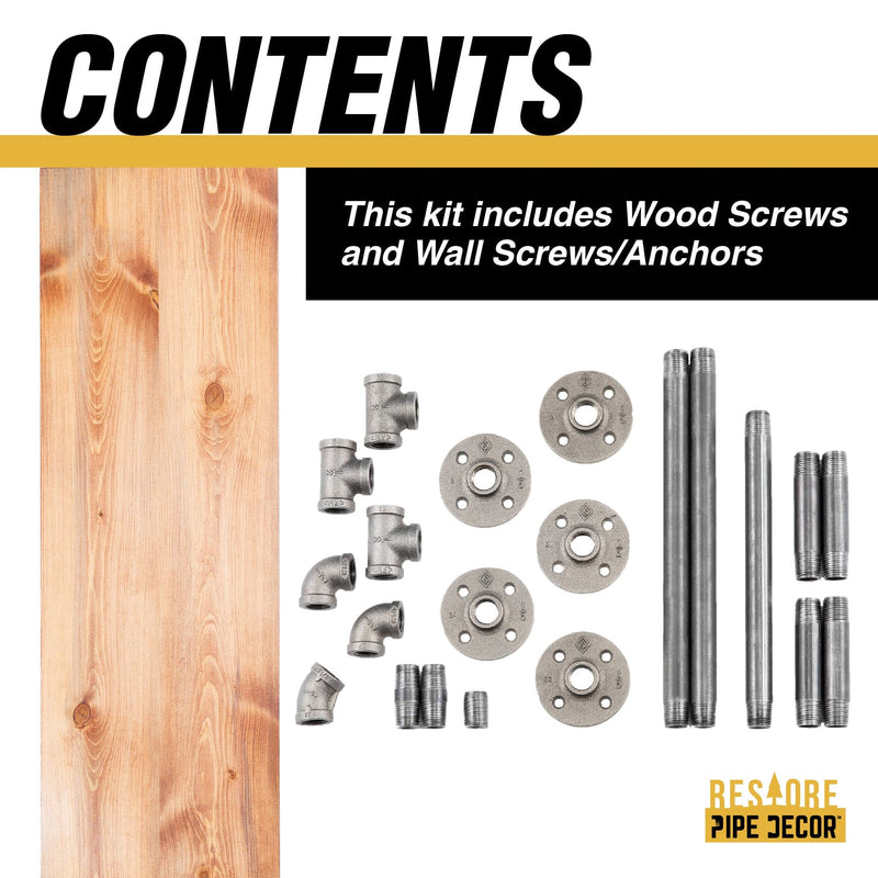 Perchero de pared de 36 pulgadas con estante de madera, color cedro al atardecer