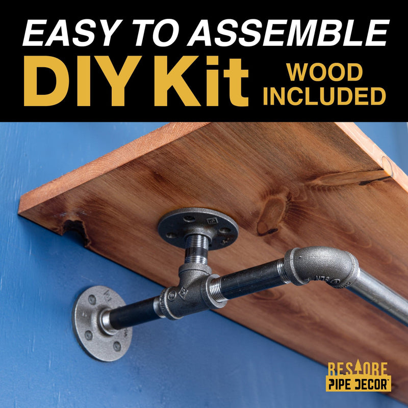 Perchero de pared de 36 pulgadas con estante de madera, color cedro al atardecer