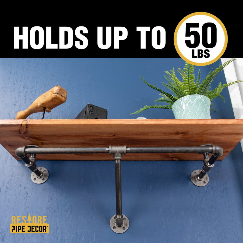 Perchero de pared de 36 pulgadas con estante de madera, color cedro al atardecer