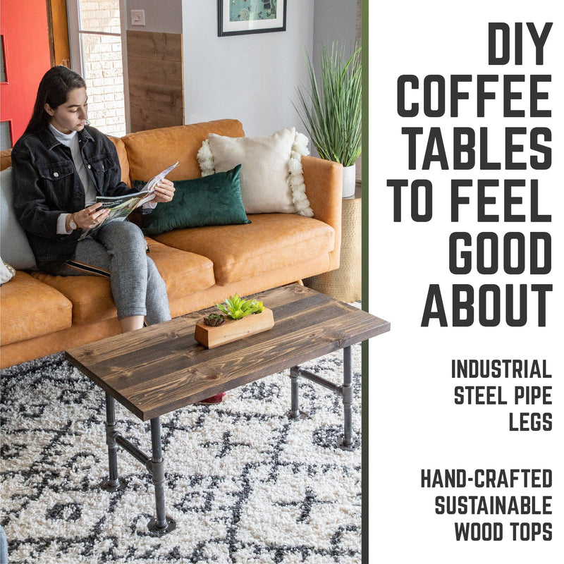 RESTORE Mesa de centro de madera maciza Trail Brown