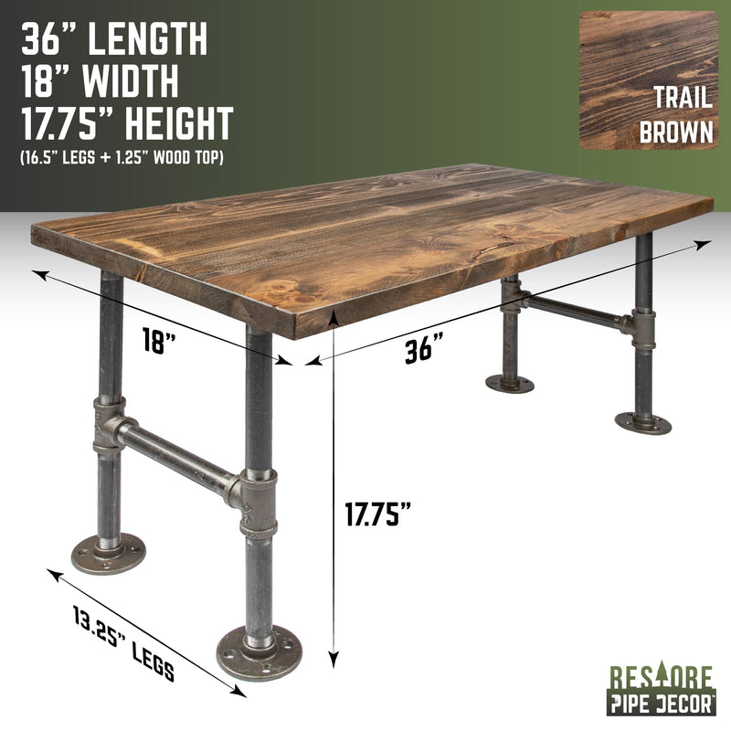 RESTORE Mesa de centro de madera maciza Trail Brown