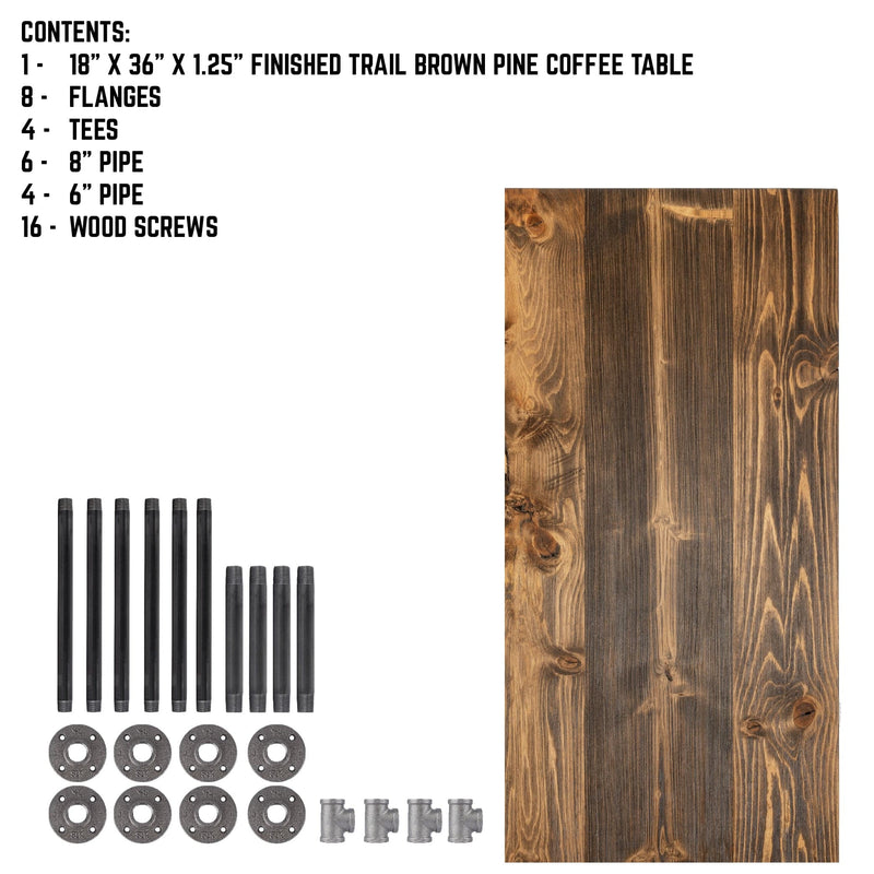 RESTORE Mesa de centro de madera maciza Trail Brown