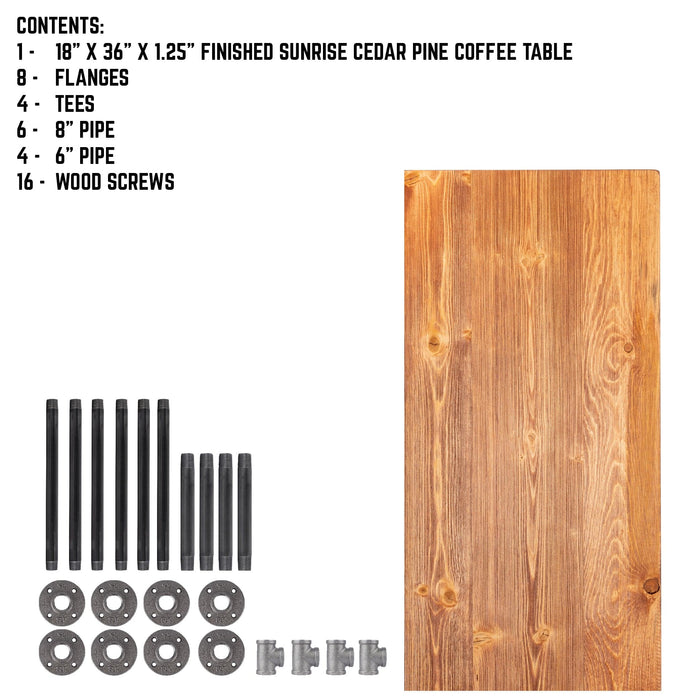 RESTORE Sunset Cedar Solid Wood Coffee Table