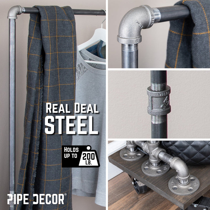 Perchero rodante de una sola barra con estante de madera de 59 ½ pulgadas, color negro Boulder