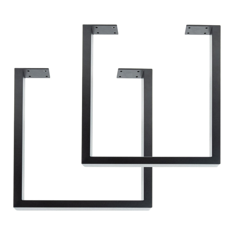 12 in. Skyline Matte Black Square Metal Landscape Coffee Table Legs - 2 Pack
