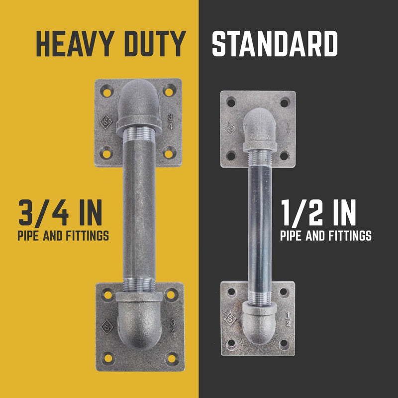 Manija cuadrada para puerta de granero de 1/2 pulg. y 10,5 pulg. de largo
