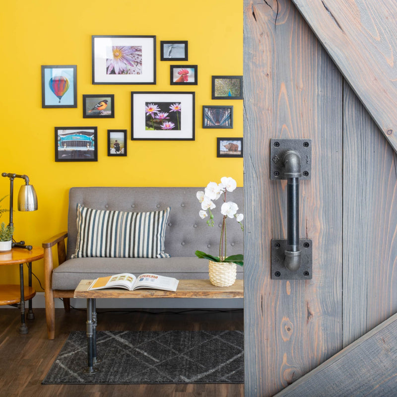 Manija cuadrada para puerta de granero de 1/2 pulg. y 10,5 pulg. de largo