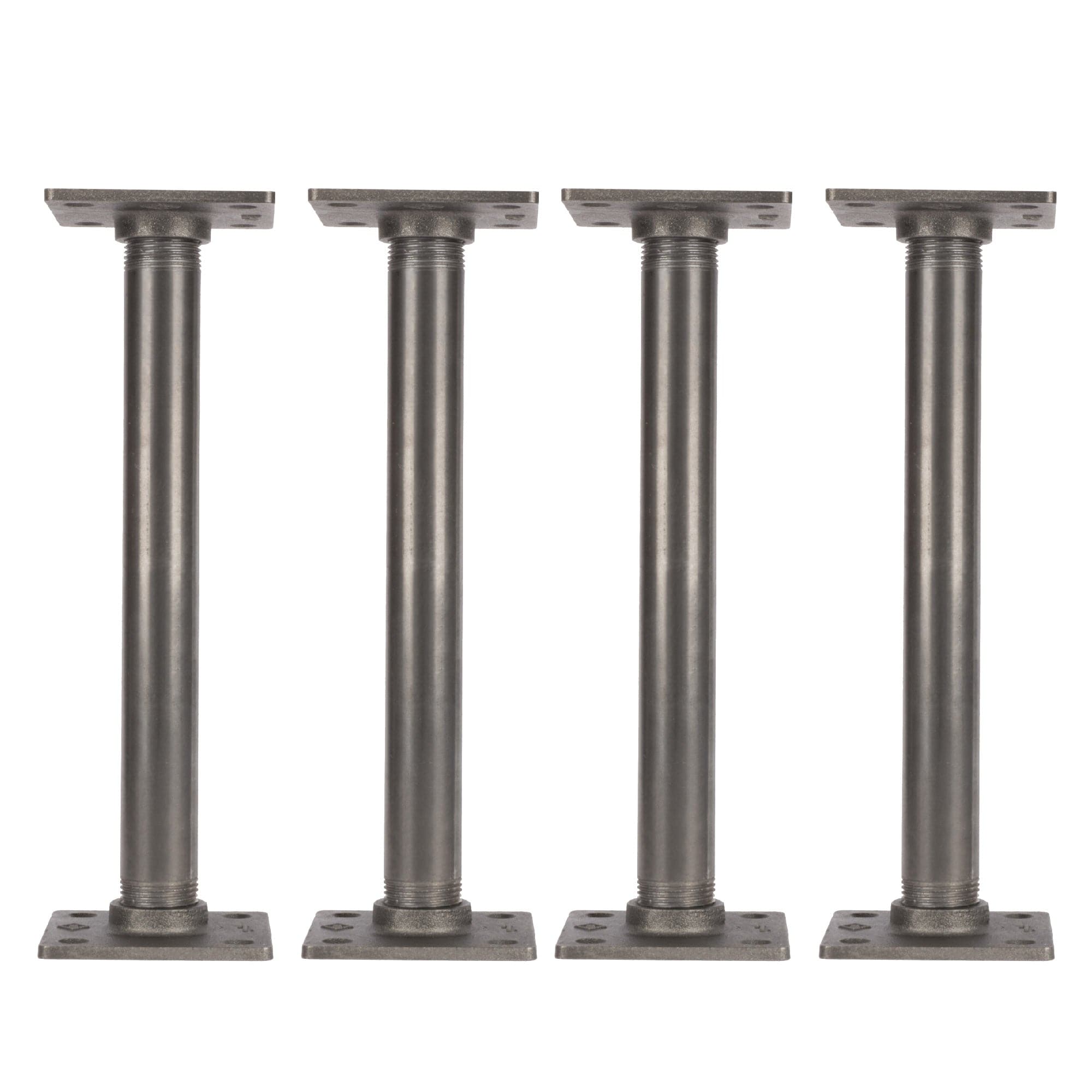 1 in. x 12 in. Square Flange Pipe Table Legs - 4 Pack — PIPE DECOR