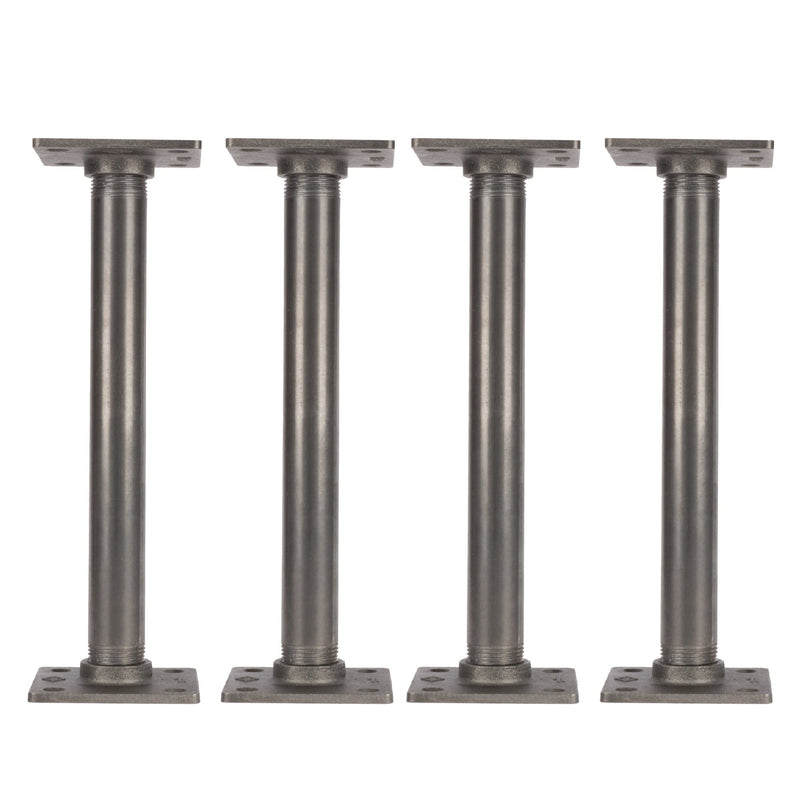 1 in. x 12 in. Square Flange Pipe Table Legs - 4 Pack