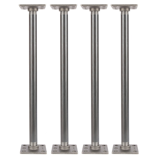 3/4 In  X 18 In  Square Flange Pipe Table Legs - 4 Pack - Pipe-Decor.com