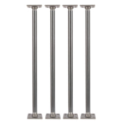 3/4 In  X 24 In  Square Flange Pipe Table Legs - 4 Pack - Pipe-Decor.com