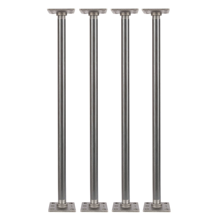 3/4 In  X 24 In  Square Flange Pipe Table Legs - 4 Pack - Pipe-Decor.com