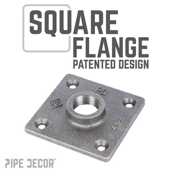 3/4 in. x 30 in. Square Flange Pipe Table Legs - 4 Pack