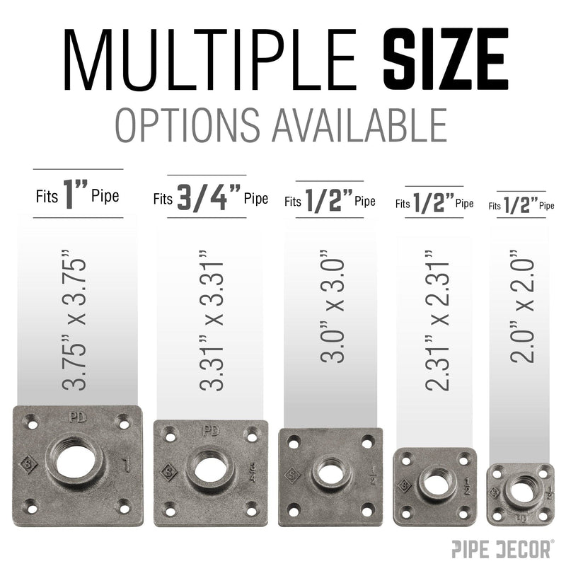 1/2 in. Black Micro Mini Square Flange (8-Pack)