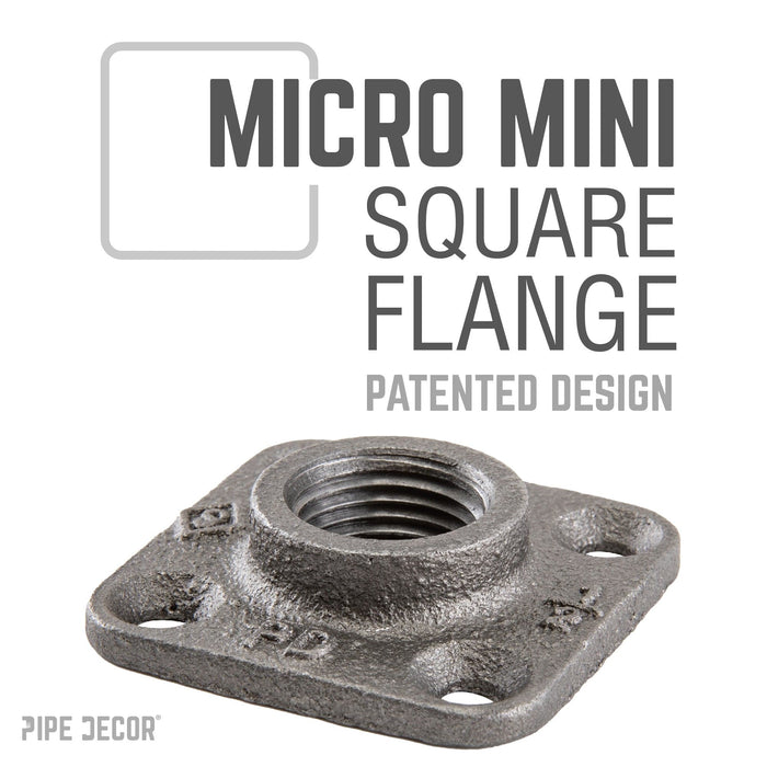 1/2 in. Black Micro Mini Square Flange
