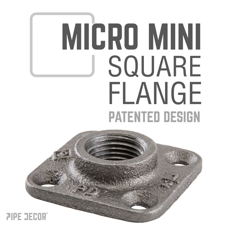 1/2 in. Black Micro Mini Square Flange (8-Pack)