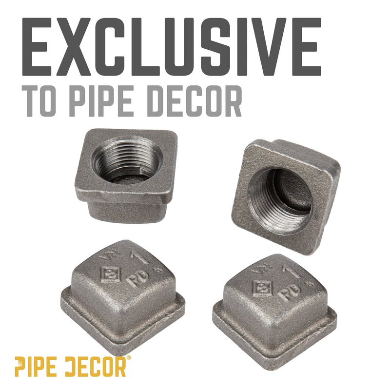 1 in. Black Square Cap