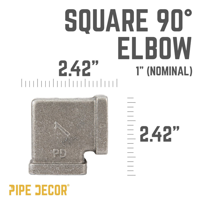 1 in. Black Square 90 Degree Elbow